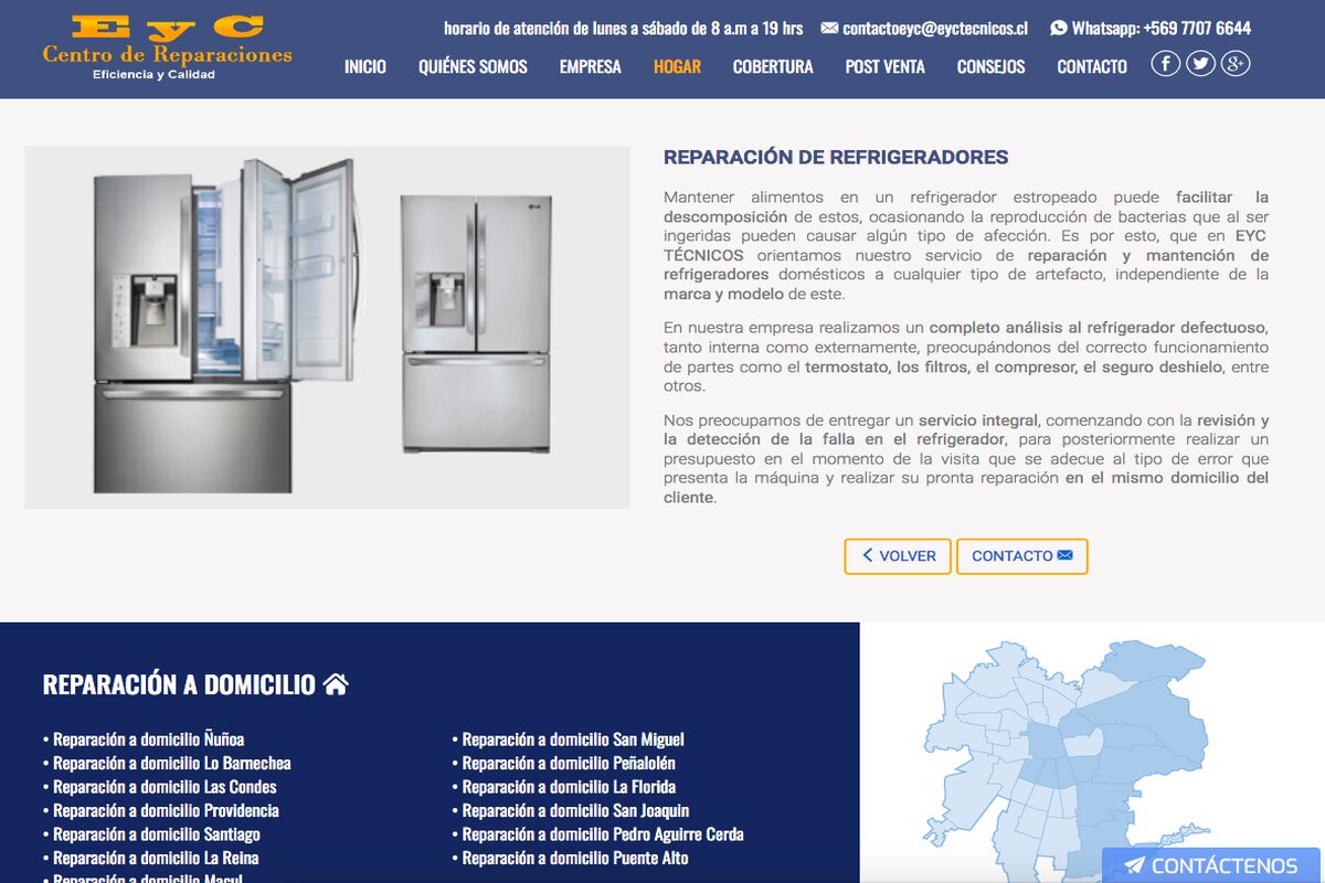 empresa de Reparación de refrigeradores